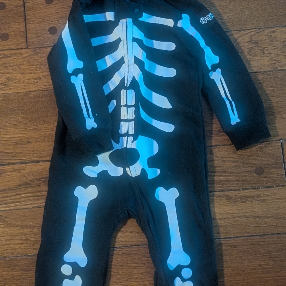 Tipsy Elves Black and Blue Skeleton Kids One Piece